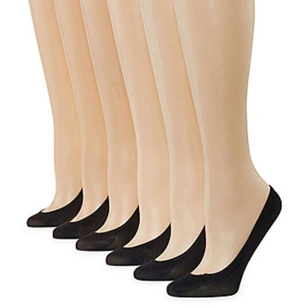Sanctuary Microfiber Liners No Show BLK 6 pairs 4-10